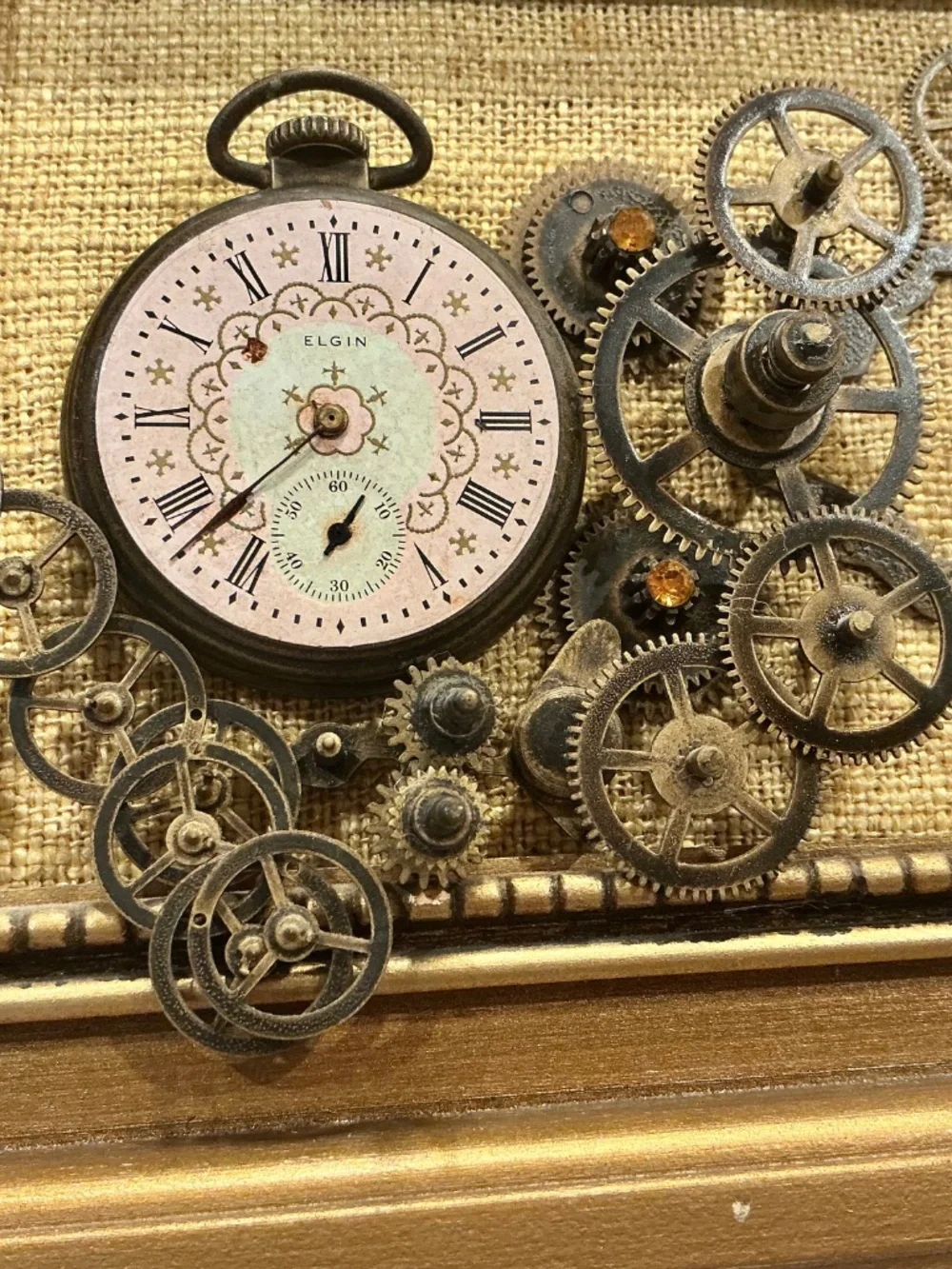 Vintage Steampunk 3D Wall Art Collage Stop Watch Shelly Rosenthal